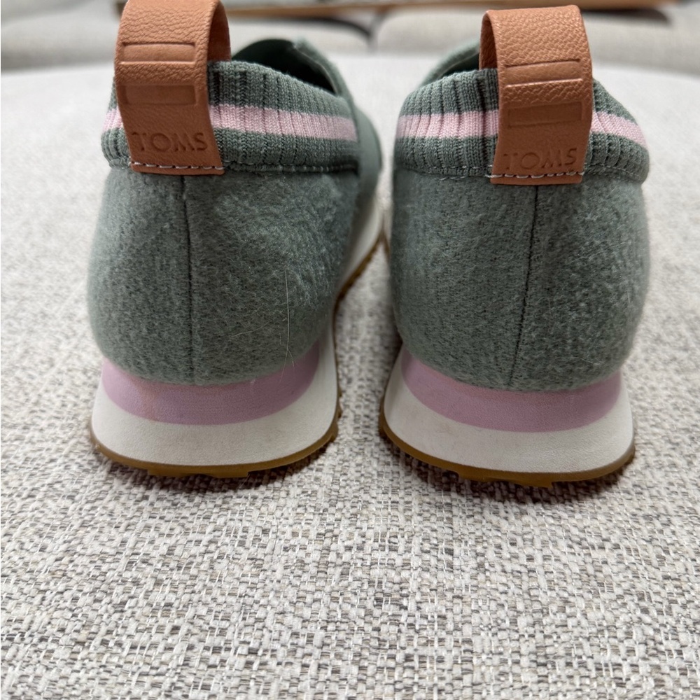 Toms Women's Sage Green Slip-On Sneakers - Picture 4 of 6
